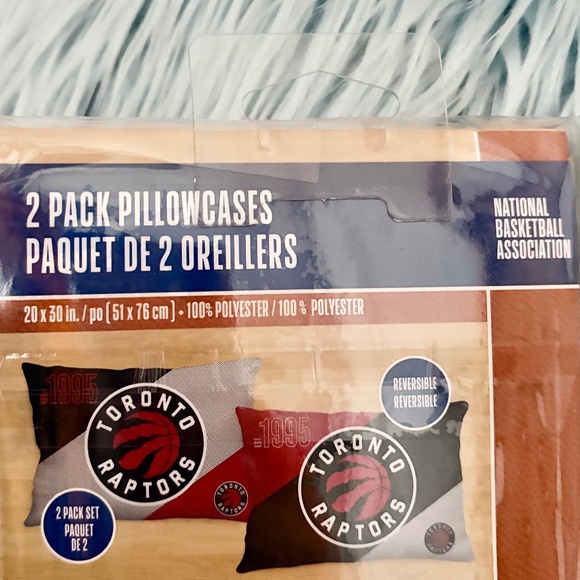 Toronto Raptors, NBA, Pillowcase, Set, 2 Pack, Standard, Reversible, NEW - Picture 6 of 9